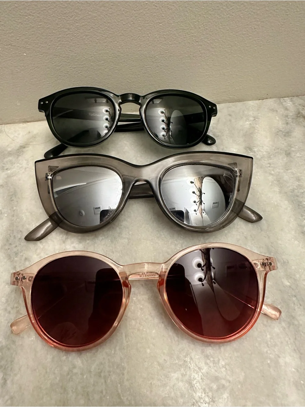Green, Gray & Pink Women's Sunglasses Trio - Classic Round & Cat Eye Styles